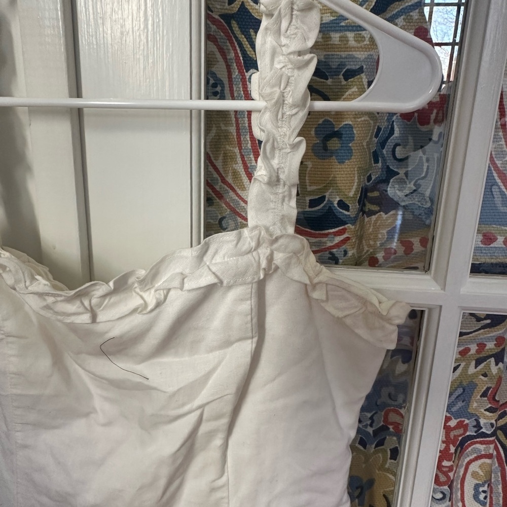 Slide Show White Ruffle Strap Mini Dress - Picture 4 of 5